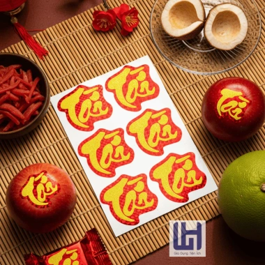 Sỉ 30 tờ Team Decal Chữ Tài Lộc Kim Tuyến Dán Trái Cây Dài Bưởi Bánh Kẹo Ngày Tết - Giá ưu đãi 68.000đ