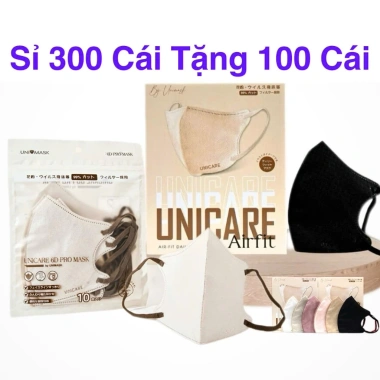 Sỉ 300+100 Khẩu trang 6D PRO UNICARE – Hàng cao cấp, chính hãng, giá ưu đãi 105.840₫
