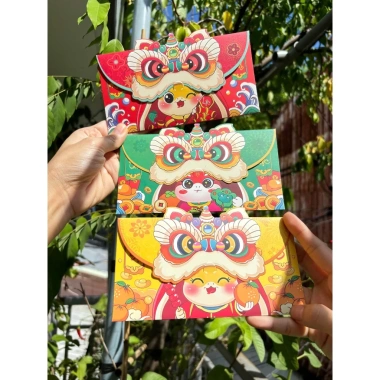 Sỉ 50 Hình Đầu Lân Lì Xì Kiểu Ngang Bao Thư dày Tết Ất Tỵ 2.025 Giá chỉ 91.000đ 3
