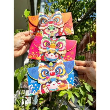 Sỉ 50 Hình Đầu Lân Lì Xì Kiểu Ngang Bao Thư dày Tết Ất Tỵ 2.025 Giá chỉ 91.000đ 4