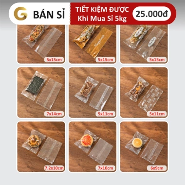 Sỉ 5kg Túi Hàn Miệng Đựng Bánh Kẹo, Trà Hoa Nhiều Size - Túi Dày, Giá chỉ 208.000 VN - Gold Pack VN