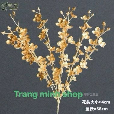 SỈ Cành Mai Đào đồng Trang Trí Giỏ Quà Tết - Phụ kiện Deco Tết Minh Quang Mart Giá 17.100₫ 2