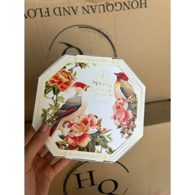 Sỉ combo 10 bộ vỏ hộp bánh bát giác COCONUT không lõi kẹo - mẫu mới 4 màu trang trí quà Tết giá 7.000đ