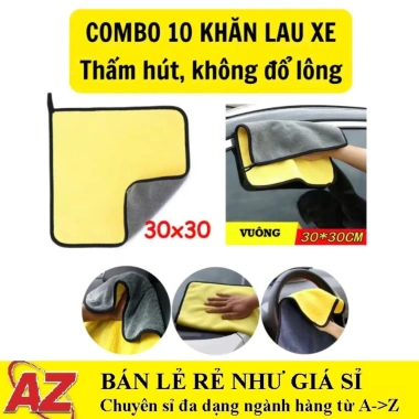Sỉ Combo 10 Khăn Lau Đa Năng 30x30cm Nano Fiber 2 Mặt Vàng Xám - Giá 31.000₫ Sỉ Combo 10 Khăn Lau Đa Năng 30x30cm Nano Fiber 2 Mặt Vàng Xám - Giá 31.000₫