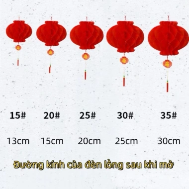 Sỉ COMBO 100 Đèn lồng tổ ong đỏ nilong chống nước - Treo trang trí Tết 111.720₫ 2