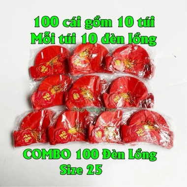 Sỉ COMBO 100 Đèn lồng tổ ong đỏ nilong chống nước - Treo trang trí Tết 111.720₫ 10