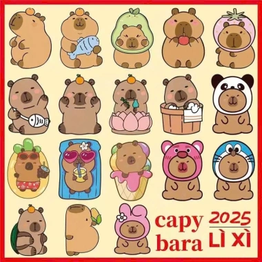 Sỉ combo 100 lì xì Chibi Capybara loại 1 sang trọng, lịch sự - Giá 100.000đ