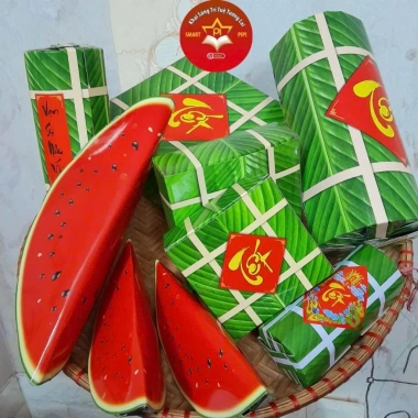 Sỉ combo 30c bánh chưng giả - Hộp giấy, in xanh vân bóng, bền đẹp, Tết & Trung Thu, chỉ 79.000 4