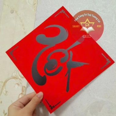 Sỉ combo 50 chữ Tết Xuân Phúc Lộc Thọ Phát Tài - Giấy đỏ Nhung dày 20x20cm in bóng, giá ưu đãi 119.200 VND