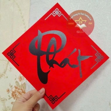 Sỉ combo 50 chữ Tết Xuân Phúc Lộc Thọ Phát Tài - Giấy đỏ Nhung dày 20x20cm in bóng, giá ưu đãi 119.200 VND