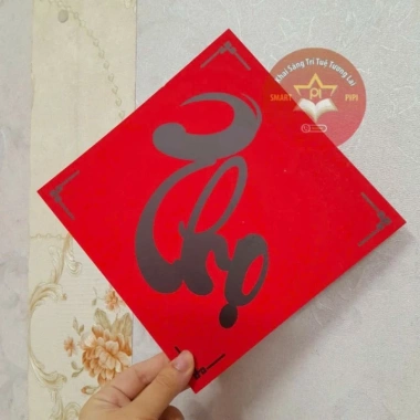 Sỉ combo 50 chữ Tết Xuân Phúc Lộc Thọ Phát Tài - Giấy đỏ Nhung dày 20x20cm in bóng, giá ưu đãi 119.200 VND