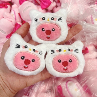 sỉ gấu Gấu bông mini 6-7cm lông trắng Loopy - Phụ kiện xinh xắn, giá 8.500đ