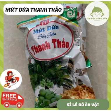 (sỉ) Mứt dừa sấy giòn Thanh Thảo 240g - Bến Tre không chất bảo quản, ăn vặt 3
