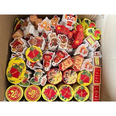Sỉ set 100 tag giấy 2 mặt có dây treo - Trang trí Tết, treo cây đào, cây mai, chỉ 10.000đ