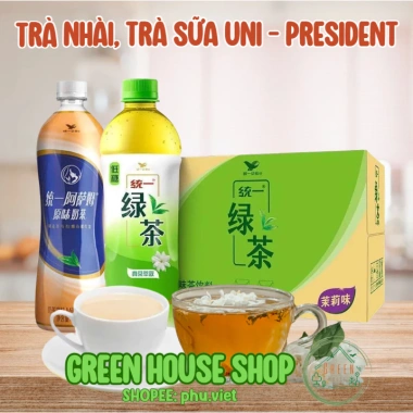 SỈ Thùng 15 Chai 500ml Trà Xanh Hoa Nhài Ít Đường Trà Sữa Uni President 225.000₫