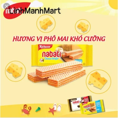 Sỉ Thùng 24 Gói 110g Bánh Xốp Nabati Đủ Vị, Dâu, Phô Mai, Goguma - 259.999 VND