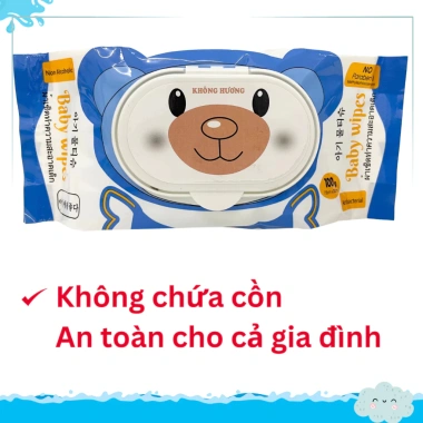 Sỉ thùng 50 gói G-100 Khăn giấy ướt Gấu 100 - Không kích ứng, da mềm mịn, giá 185k