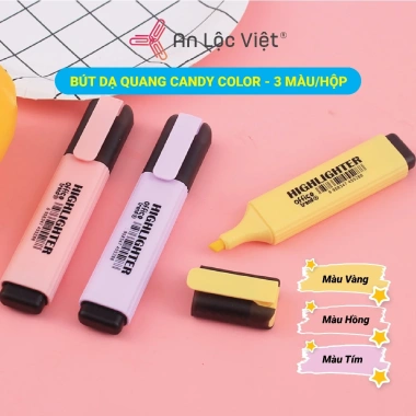 Siêu hot Bút dạ quang H5.737 Candy Color - Vỉ 3 cây pastel, giá 18.800đ, dễ dùng