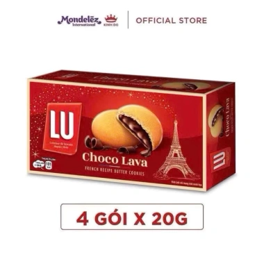 SIÊU HÓT Combo 5 hộp Lu Choco Lava 80g - Nhân socola tan chảy, Giá 73.900₫