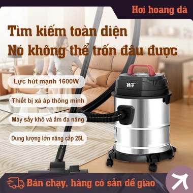 Siêu khuyến mãi Máy hút bụi khô ướt 1.600W - Thùng kim loại 25L - Đầu hút 2 trong 1 - Giá 930.000đ