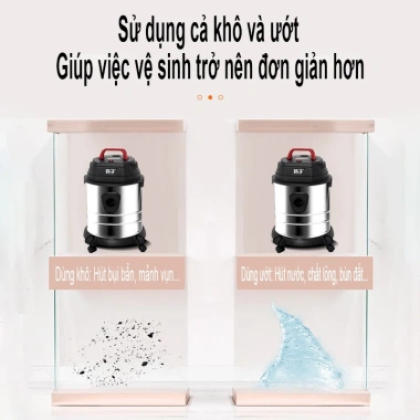 Siêu khuyến mãi Máy hút bụi khô ướt 1.600W - Thùng kim loại 25L - Đầu hút 2 trong 1 - Giá 930.000đ