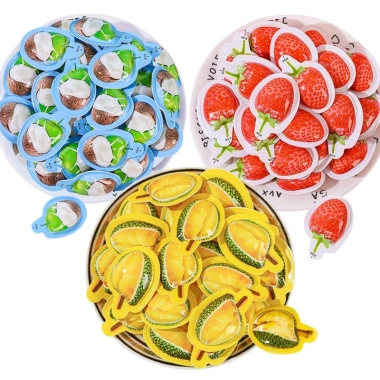 Siêu nghiền Combo 500g Kẹo dẻo 3D Trái Cây - Sầu Riêng, Durian, Dâu Tây, Dừa, Soài - Món ăn vặt ngon, Giá chỉ 27.500đ 2