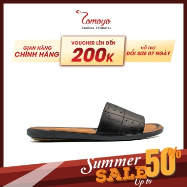 SIÊU SALE 3.3 - Dép Da Bò Nam Cao Cấp Tomoyo Quai Ngang TMD80.001 Giá 600k 2 SIÊU SALE 3.3 - Dép Da Bò Nam Cao Cấp Tomoyo Quai Ngang TMD80.001 Giá 600k 2