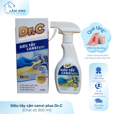 Siêu tẩy cặn canxi Dr.C - Sạch bồn sứ, vòi inox, kính, gạch men, lavabo chỉ 160k