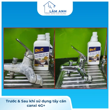 Siêu tẩy cặn canxi Dr.C - Sạch bồn sứ, vòi inox, kính, gạch men, lavabo chỉ 160k