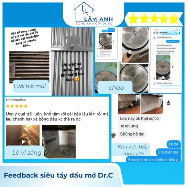 Siêu tẩy dầu mỡ đa năng Dr.C 500ml - Giảm còn 120k, tẩy sạch lưới lọc máy hút mùi, bếp ga, bếp từ, tường bếp 4
