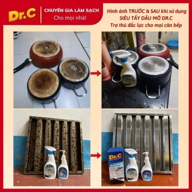Siêu tẩy dầu mỡ Dr.C 500ml - Giá ưu đãi 120k - Tẩy sạch bếp, nồi chiên, hút mùi 2