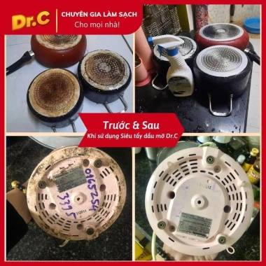 Siêu tẩy dầu mỡ Dr.C 500ml - Giá ưu đãi 120k - Tẩy sạch bếp, nồi chiên, hút mùi 3