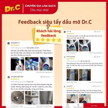 Siêu tẩy dầu mỡ Dr.C 500ml - Giá ưu đãi 120k - Tẩy sạch bếp, nồi chiên, hút mùi 5