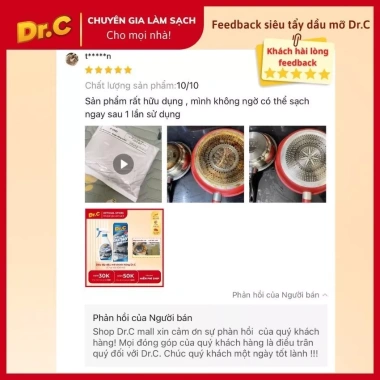 Siêu tẩy dầu mỡ Dr.C 500ml - Giá ưu đãi 120k - Tẩy sạch bếp, nồi chiên, hút mùi 7