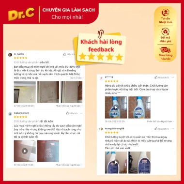 Siêu tẩy mốc Dr.C 300ml - Không bào mòn, dùng cho áo quần, sàn, tường, giày - 50.000đ 6