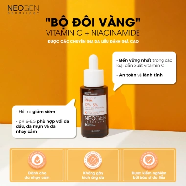 Siêu Tinh Chất Mờ Thâm Dưỡng Trắng Vitamin C 22% SAP Neogen Dermalogy Real Vita C Serum 32ml Giá 499k 7 Siêu Tinh Chất Mờ Thâm Dưỡng Trắng Vitamin C 22% SAP Neogen Dermalogy Real Vita C Serum 32ml Giá 499k 7