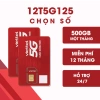 Sim 5G Viettel 12T5G125 500GB/Tháng, 12 Tháng Không Nạp, Đăng Ký Chính Chủ - Giá ưu đãi 1,320,000₫ 5