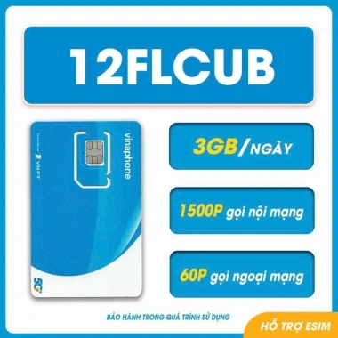 Sim 5G Vinaphone 12Fclub - 12 tháng không nạp tiền, sim hà vân giá ưu đãi 819.000₫