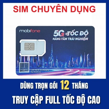 SIM MOBI 4G Tốc Độ Cao - Trọn Gói 1 Năm 100GB/Tháng, Không Cần Nạp Tiền 948.000đ