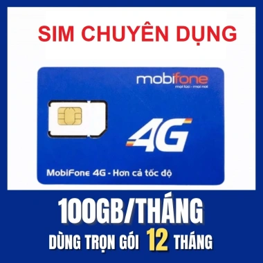 SIM MOBI 4G Tốc Độ Cao - Trọn Gói 1 Năm 100GB/Tháng, Không Cần Nạp Tiền 948.000đ