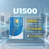 Sim U1.500 Vinaphone 5G 500GB/tháng tốc độ cao - 12 tháng không nạp tiền - Chỉ 940.000đ - Sim Hà Vân