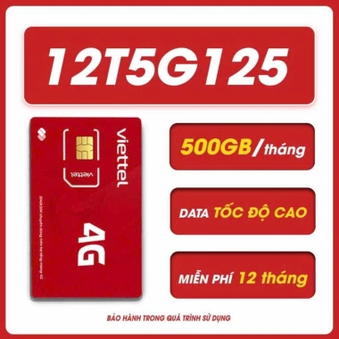 SIM Viettel 5G 12T5G125 500GB/tháng 12 tháng – Đăng ký chính chủ, không cần nạp, chỉ 1.420.000₫ – SIMCORE 2