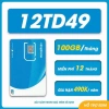 Sim Vina 5G 12TD49 100G 12 tháng - Giá 320.000 VND, tiết kiệm 490k/năm SIMCORE 6