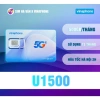Sim Vina U1.500 5G 12 tháng 500GB/tháng không nghe gọi, eSIM, dùng ngay - 960k
