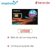 Sim Vina U1.500 5G 12 tháng 500GB/tháng không nghe gọi, eSIM, dùng ngay - 960k 5