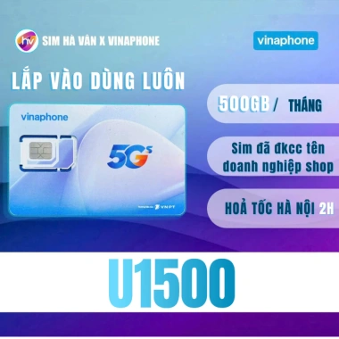 Sim Vinaphone 5G 0h 3.3 Voucher 100k - 12TD49, Big50y, U1.500, data tốc độ cao, eSIM, giá 480.000đ