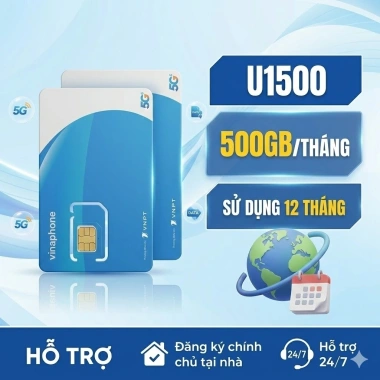 Sim Vinaphone 5G 0h 3.3 Voucher 100k - 12TD49, Big50y, U1.500, data tốc độ cao, eSIM, giá 480.000đ