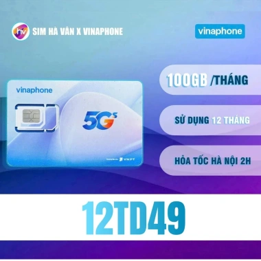 Sim Vinaphone 5G 12TD49 Big50y U1.500 - Tốc độ cao, eSIM, sim Hà Vân, giá 460.000 VND