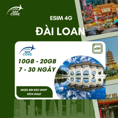 SIMCORE SIM du lịch Đài Loan 4G – Data 10‑20 GB, giá 127.010 VNĐ, tặng que chọc SIM SIMCORE SIM du lịch Đài Loan 4G – Data 10‑20 GB, giá 127.010 VNĐ, tặng que chọc SIM