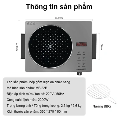 SIMMO Bếp Gốm Hồng Ngoại Cảm Ứng Đa Chức Năng 3.500W Thế Hệ 9 Không Kén Nồi - Nâng Cập Hoàn Toàn 9